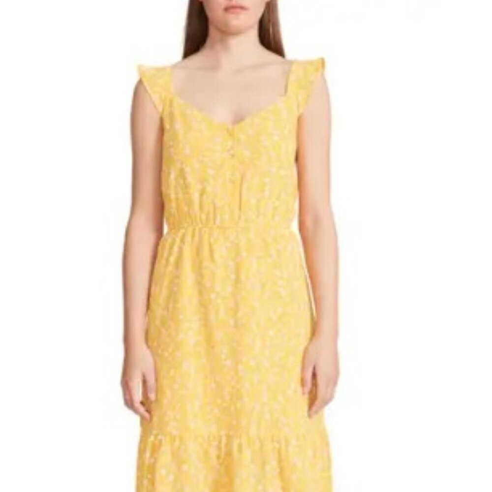 🌻Yellow Floral Midi Dress🌻